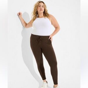 TORRID Brown Full-Length Jogger Leggings Size 1